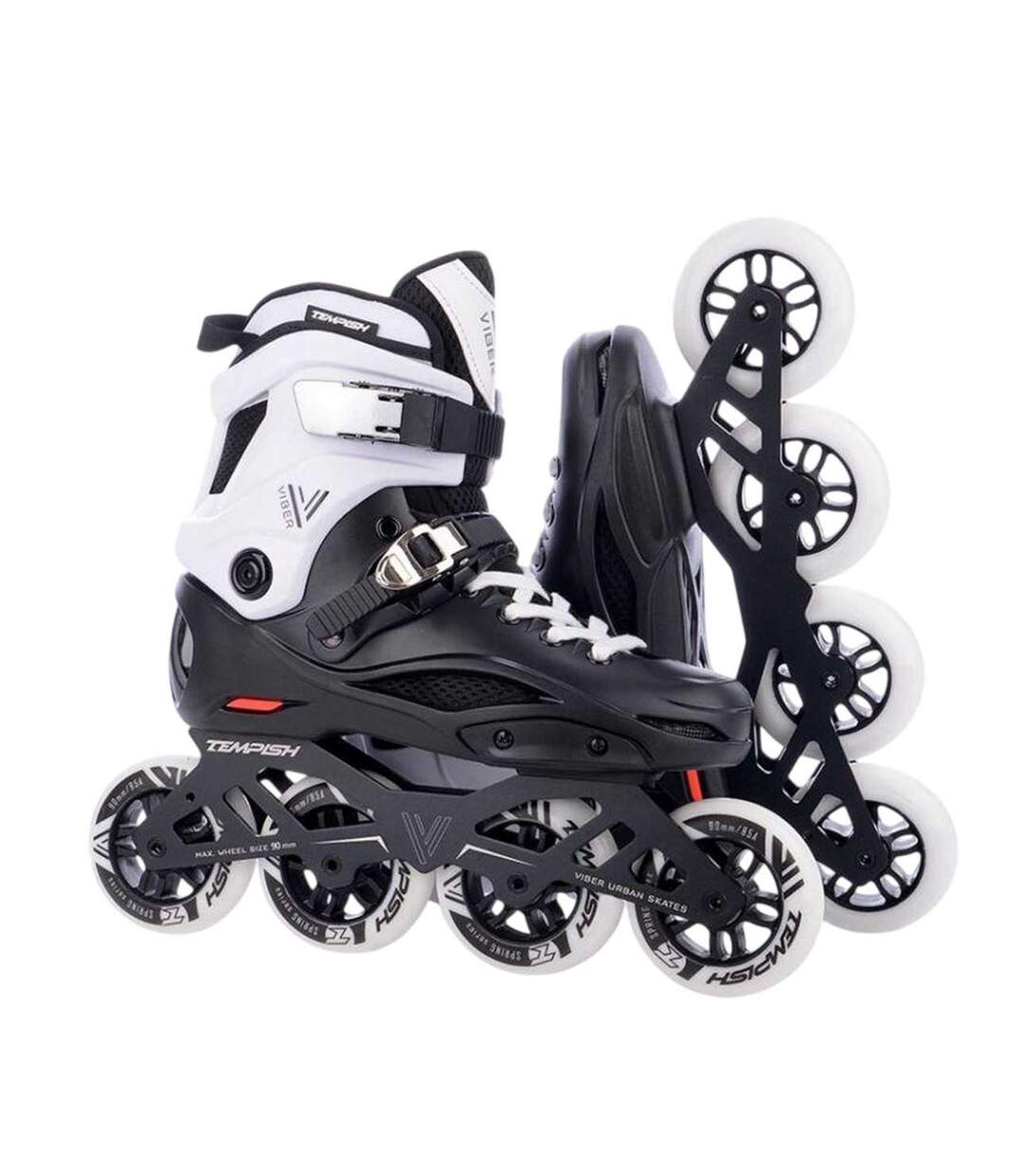 Patins À Roulettes Alignées Enfant 39 Fr Blanc Noir Tempish-4