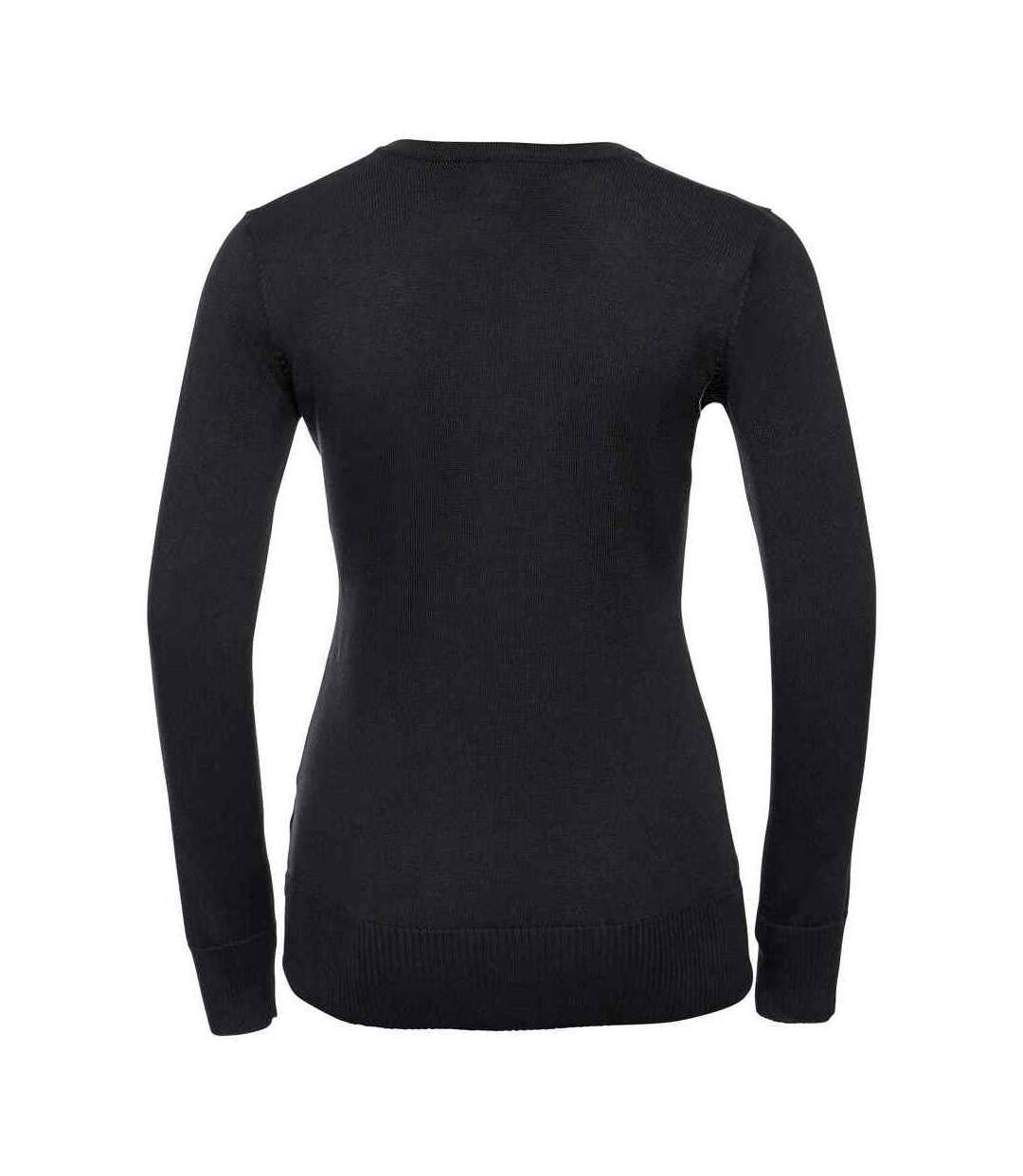 Womens/ladies marl v neck sweatshirt black Russell Collection