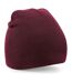 Beechfield Plain Basic Knitted Winter Beanie Hat (Burgundy) - UTRW209