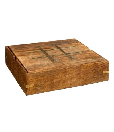 Plateau Multi-Jeux en Bois Déco Ines 23cm Marron