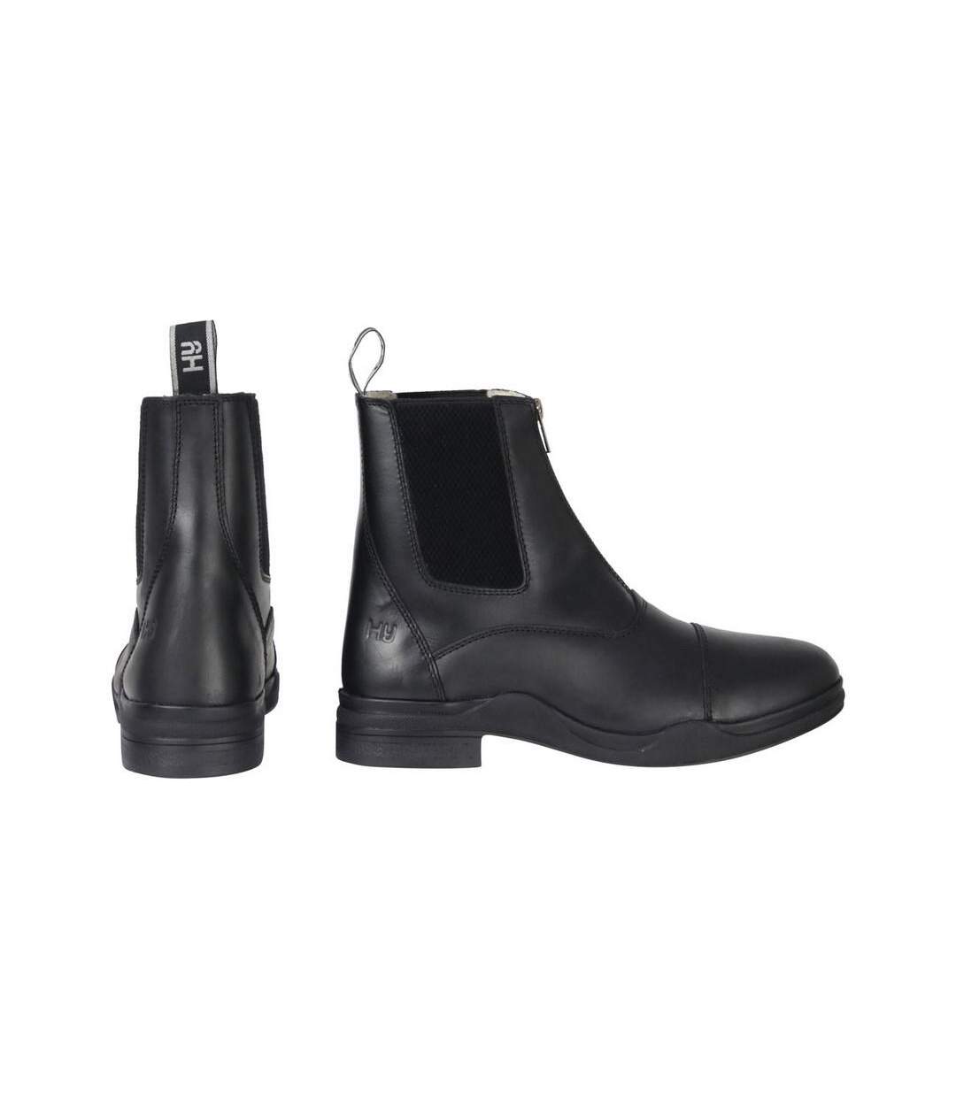 Unisex Adult Waxy Leather Jodhpur Boots Black HyLAND-3