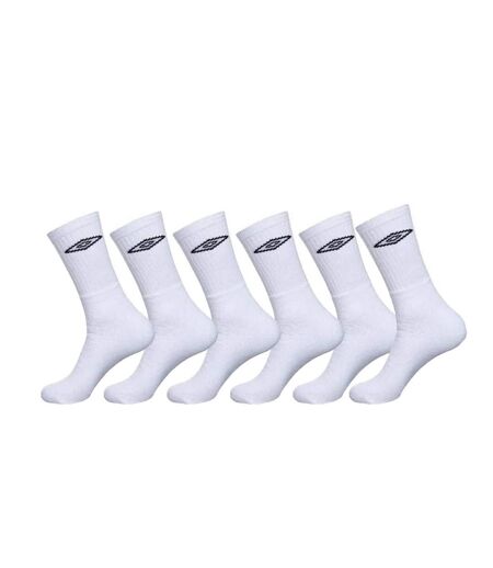 x6 paires chaussettes blanc homme umbro tennis - 39/42