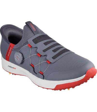 Mens go golf elite vortex slip-on golf shoes charcoal/red Skechers