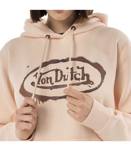 Sweat femme uni à capuche avec print Logo Vondutch