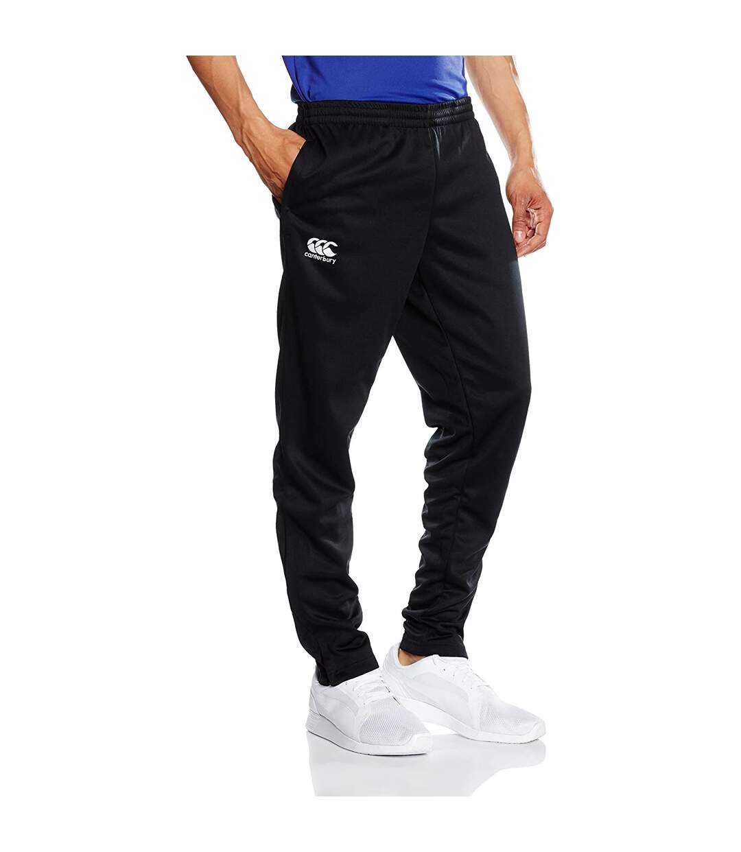 Mens Stretch Tapered Trousers Black Canterbury-1