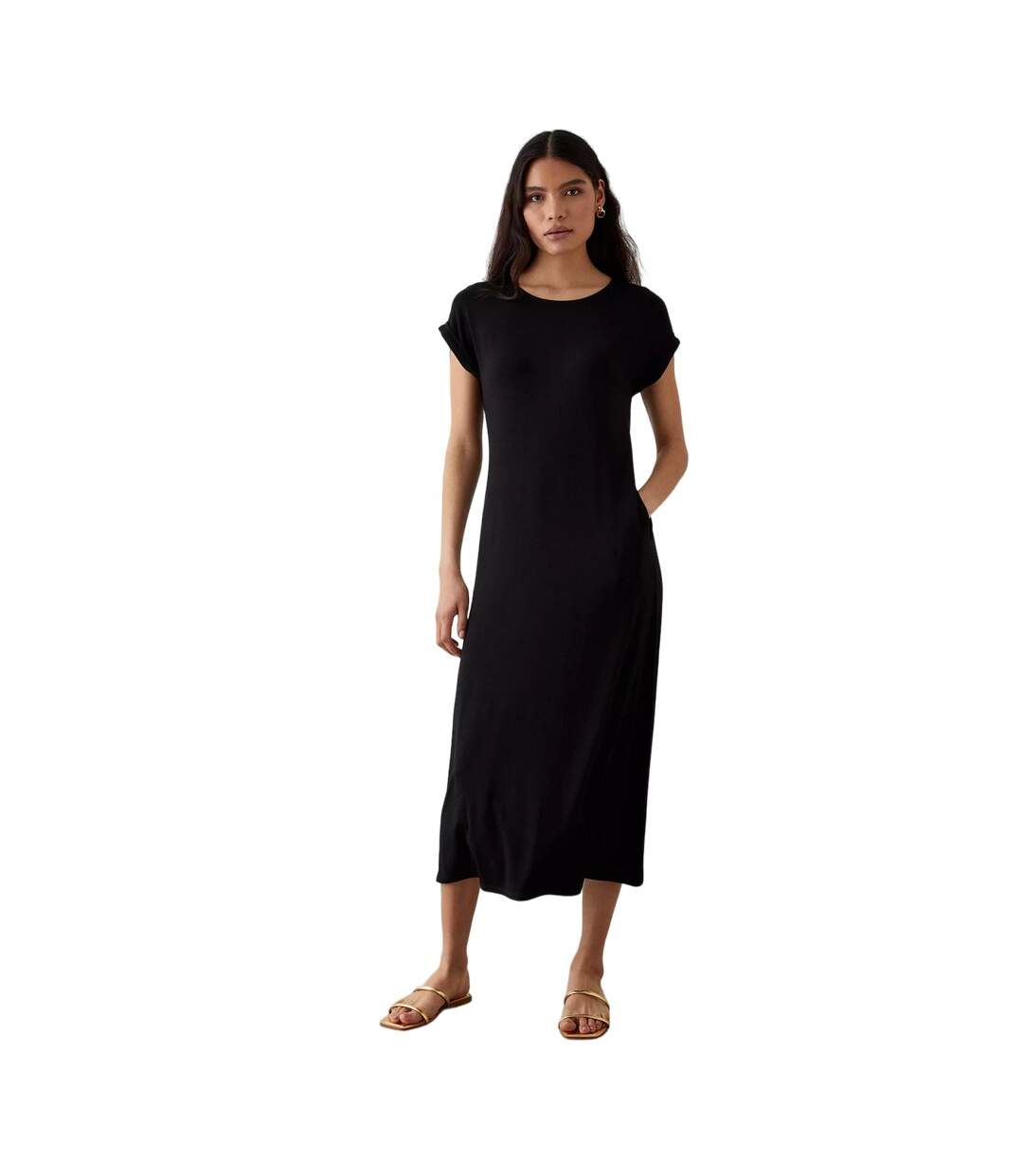 Robe mi-longue column femme noir Dorothy Perkins-1