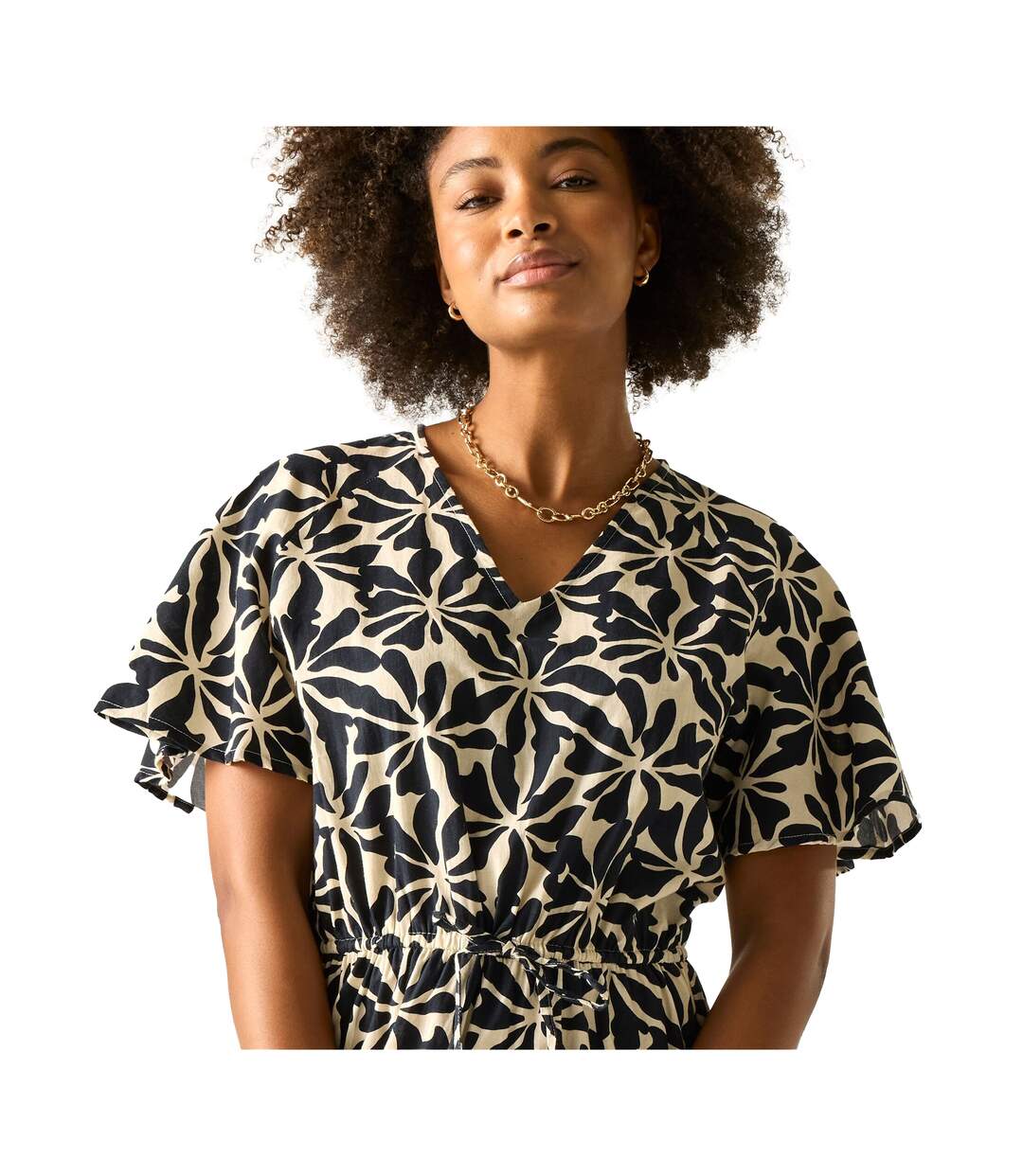 Womens/ladies Elona Abstract Floral Midi Dress Multicoloured Regatta-4