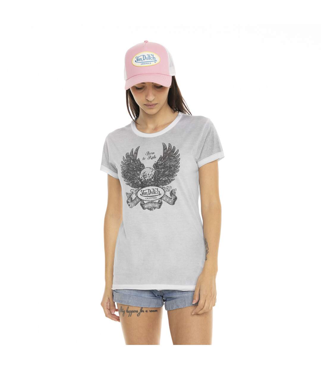 T-shirt à col rond manches courtes femme Kustom Kulture Vondutch-4