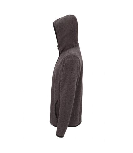 Tri Dri Mens Melange Knit Fleece Jacket (Charcoal/Black Fleck)
