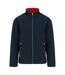 Regatta Mens Ascender Plain Double Layered Soft Shell Jacket (Navy/Classic Red) - UTRG9964