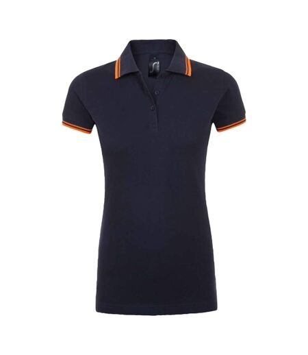 Polo Pasadena Femme Bleu Marine Français Orange Néon SOLS