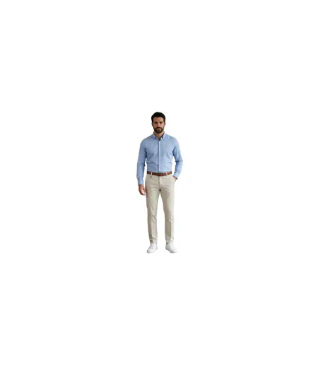 Mens Cotton Slim Chinos White Boss