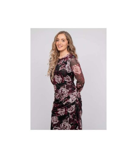 Robe longue en mesh motif roses IRMA - Dona X Lisa