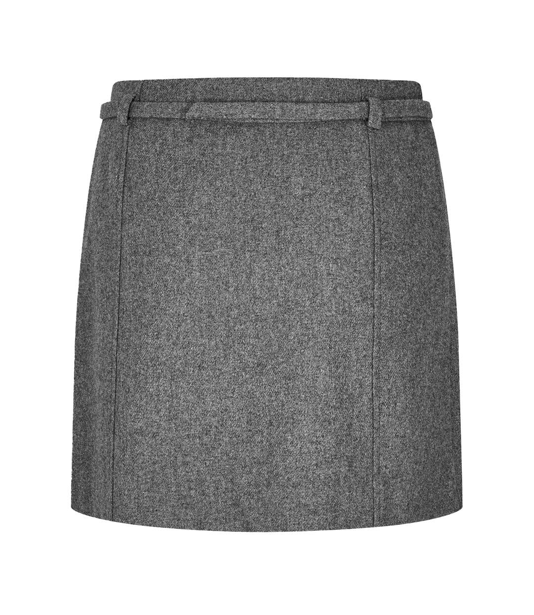 Womens/ladies Lexa Wool Blend Mini Skirt Grey Melange Edited-3