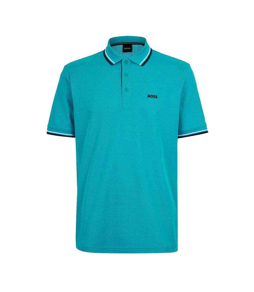 Mens Paddy Short-sleeved Polo Shirt Blue Boss-1