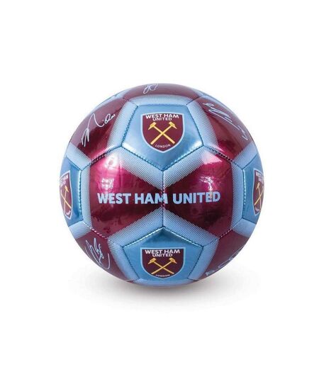 West Ham United FC - Ballon de foot (Rouge écarlate / Bleu ciel / Jaune) (Taille 5) - UTRD2627