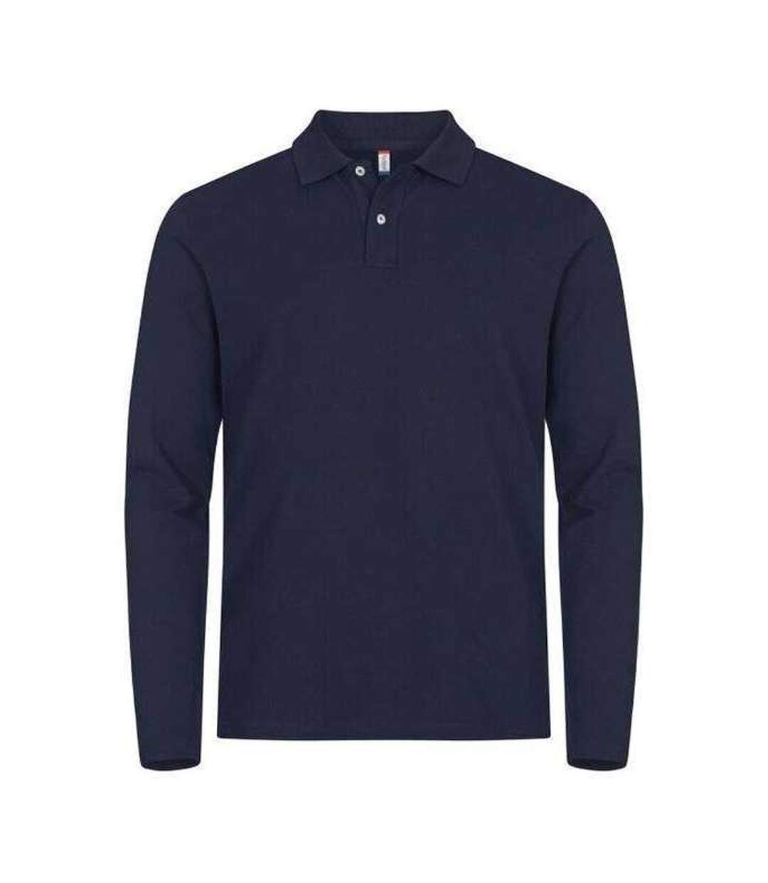 Polo Manches Longues Premium Homme Bleu Marine Foncé Clique-1