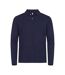Polo Manches Longues Premium Homme Bleu Marine Foncé Clique-1