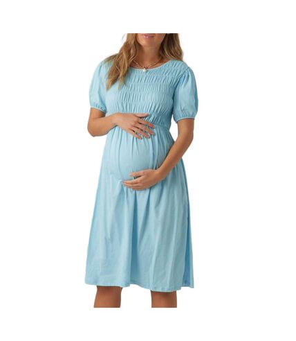 Robe de Grossesse Bleu Femme Mamalicious Pannie - L