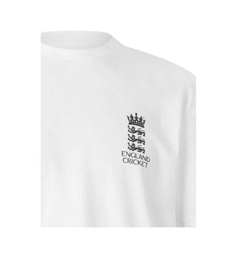 T-shirt Motif/style Emblème England Cricket Adulte Blanc Castore