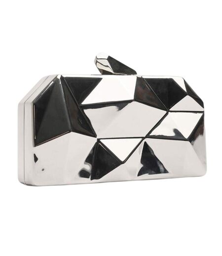 Geometric Clutch Bag One Size Silver Where´s That From