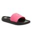 Claquettes Style Logo F045a Femme Rose Noir 4F-1