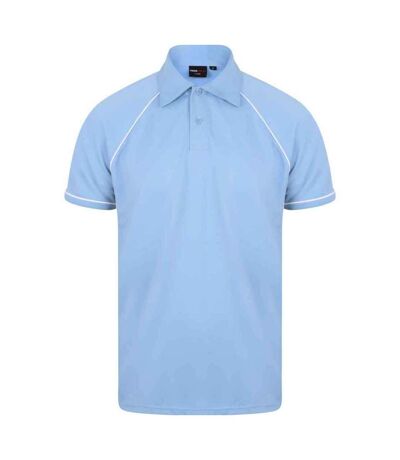 Polo performance hommes ciel / bleu marine / blanc Finden and Hales