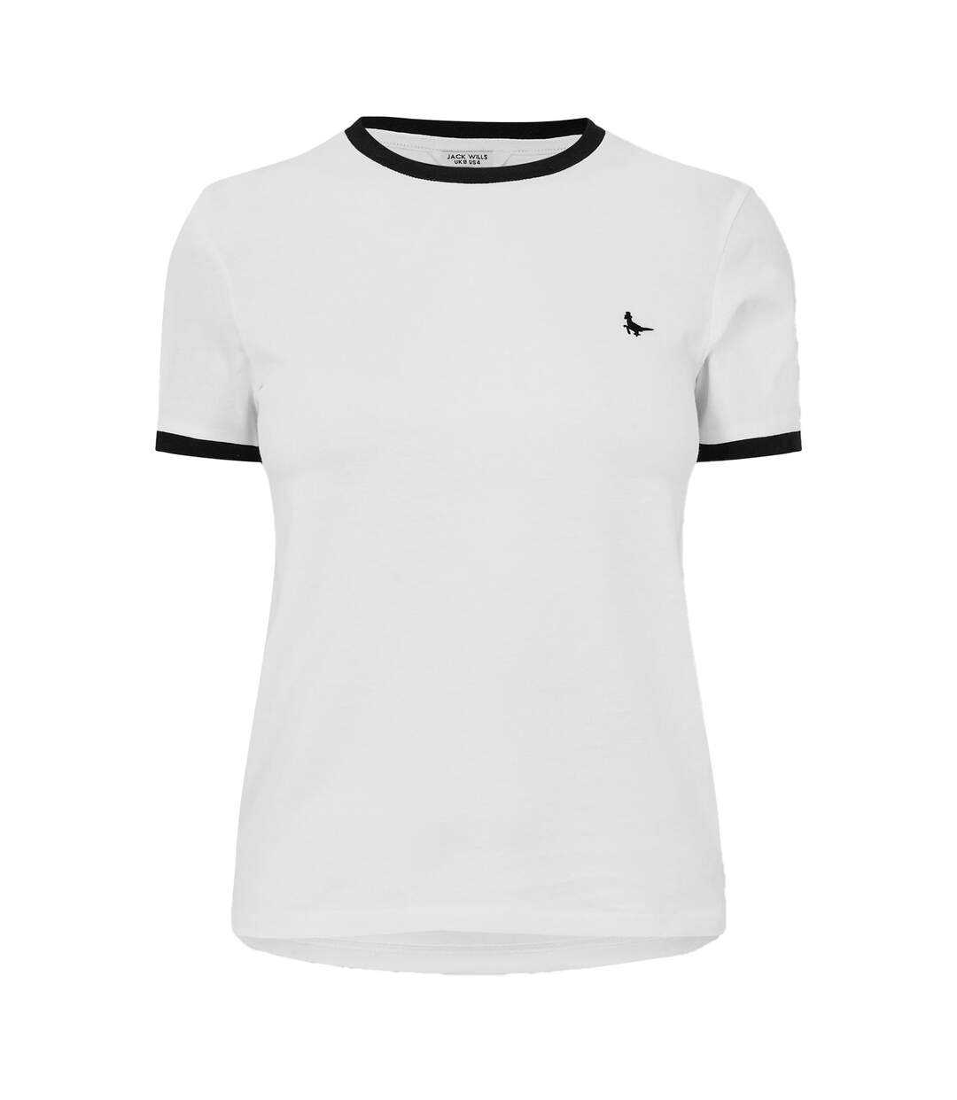 Womens/ladies Trinkey Ringer T-shirt White Jack Wills-2