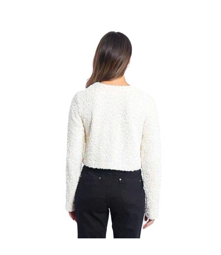 Womens/ladies Bow Sequin Relaxed Fit Long-sleeved Blouse Cream Be You