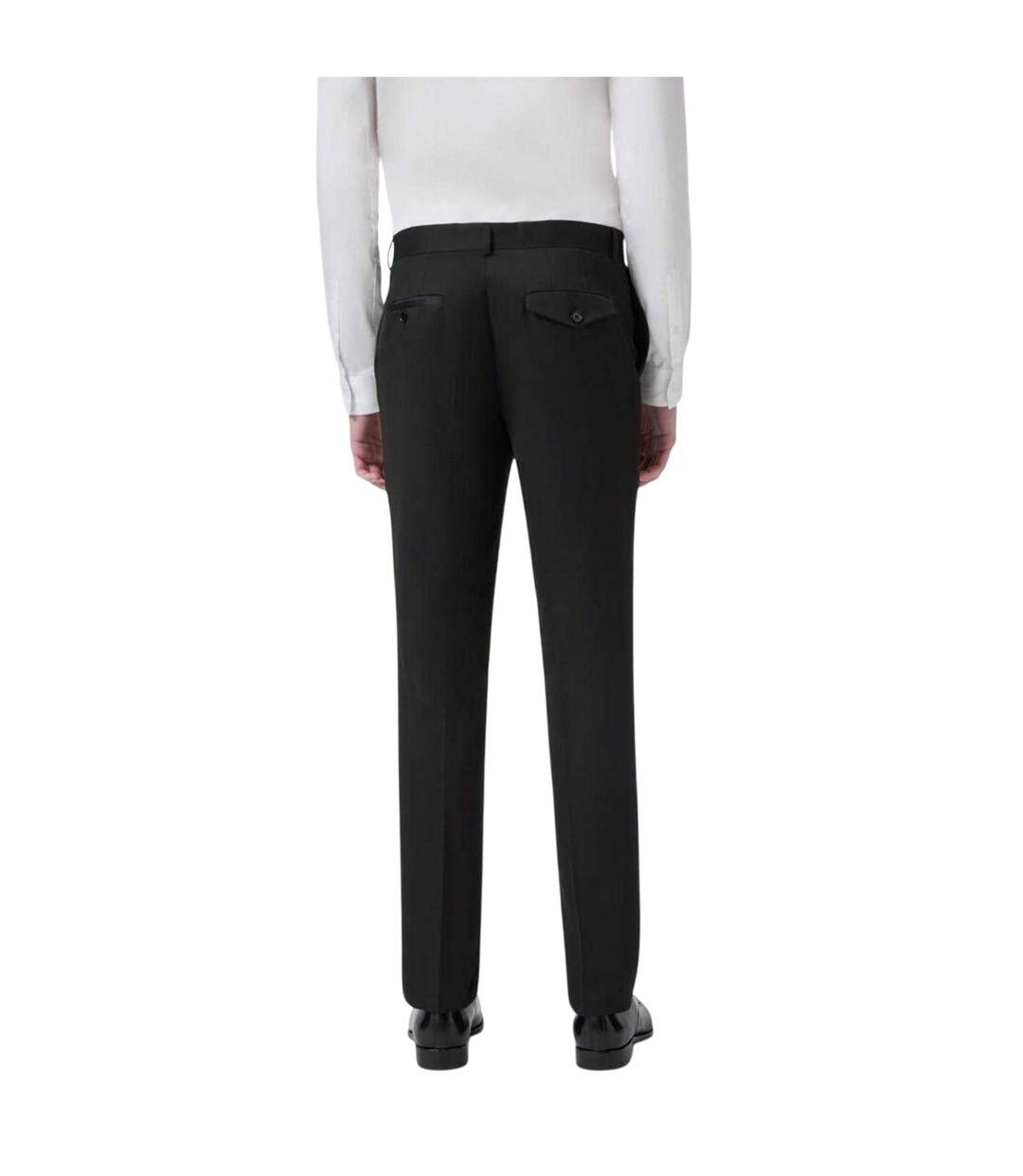 Mens Kingdon Slim Tuxedo Trousers Black Twisted Tailor-3