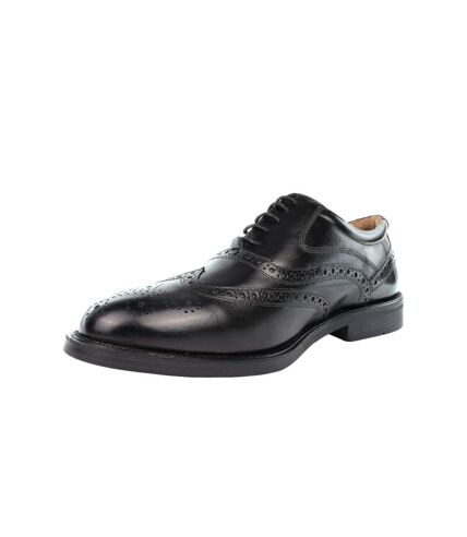 Grafters Mens Leather Lace Up Brogues (Black) - UTDF2375