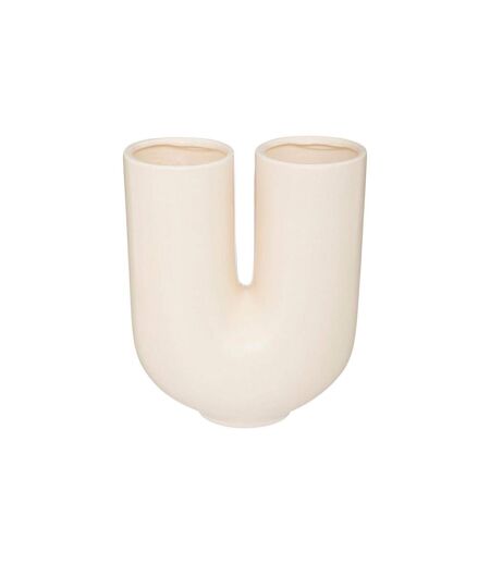 Vase Design en Céramique Rivi 25cm Blanc Chaud