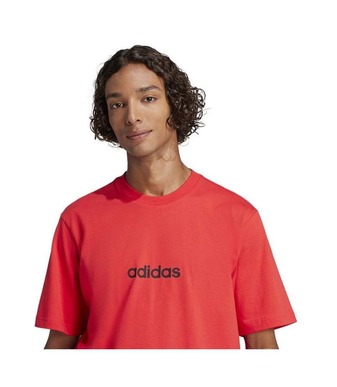 T-shirt Linear Homme Rouge Adidas-4