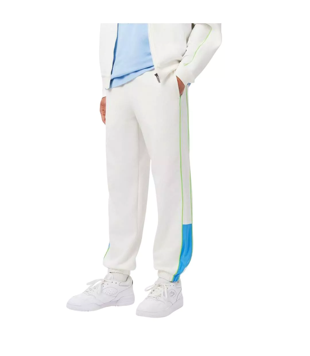 Pantalon De Jogging Homme Blanc Bleu Lacoste-4