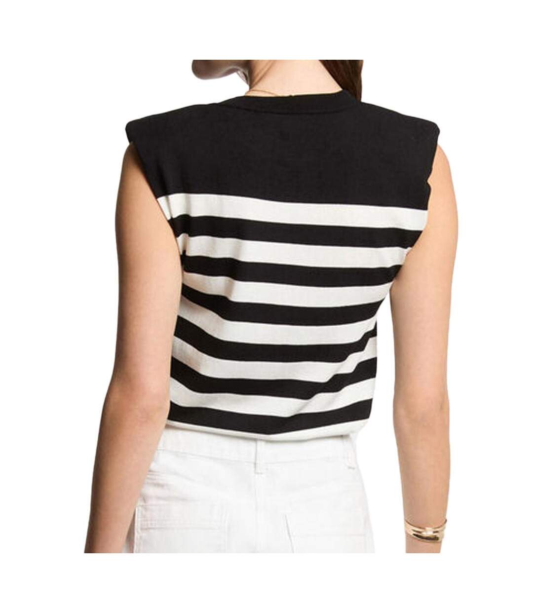 Pulls noir/blanc femme morgan rayures-2