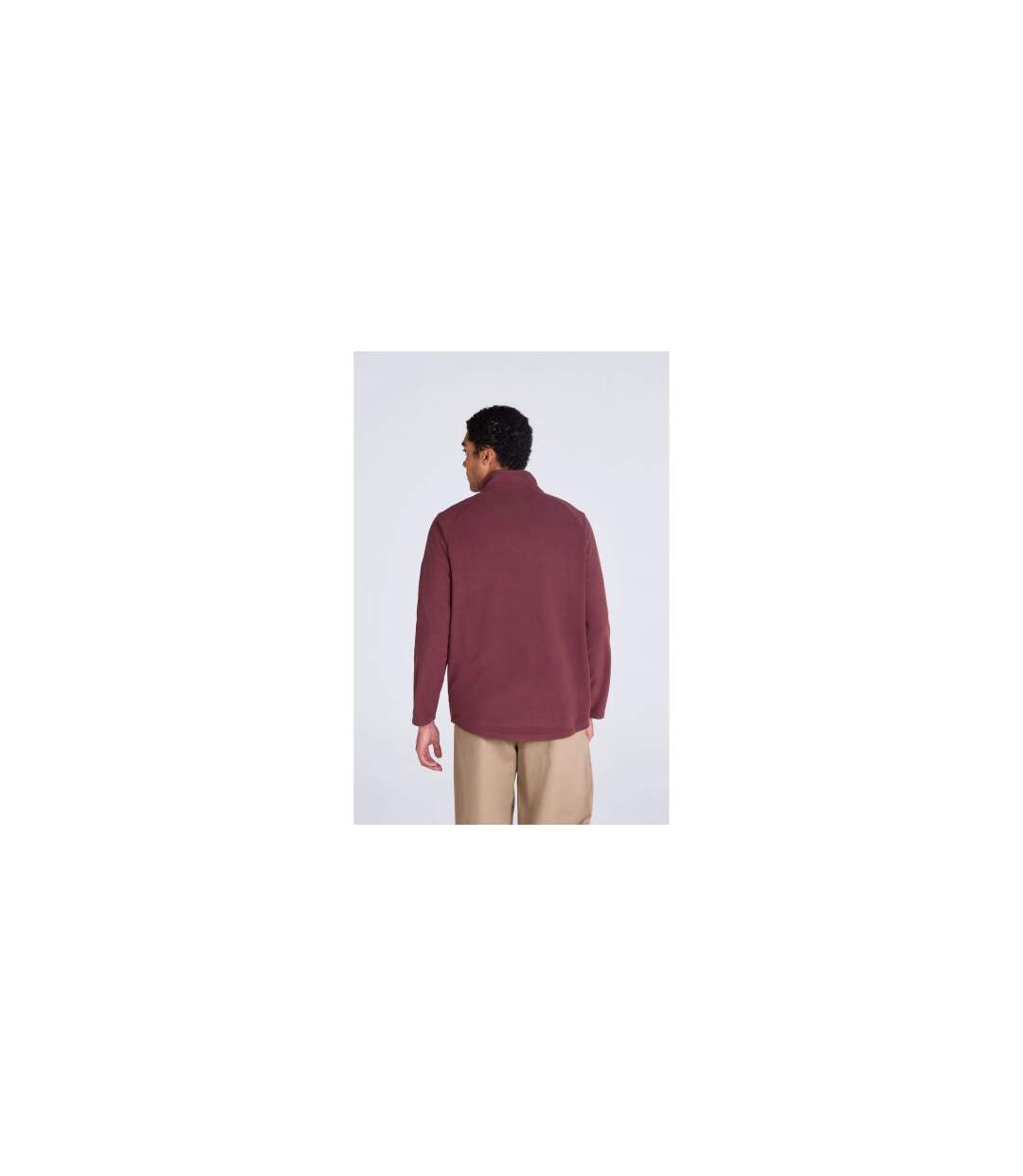 Prague Polaire Demi-zip Homme Bordeaux Animal-1