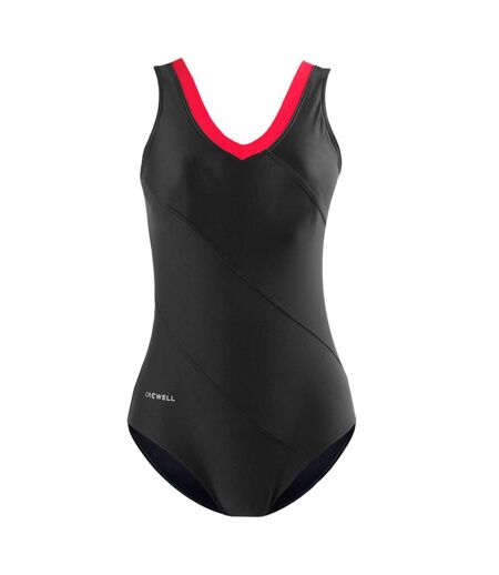 Maillot De Bain 1 Pièce Angie Femme Noir Rouge Crowell