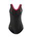 Maillot De Bain 1 Pièce Angie Femme Noir Rouge Crowell-1