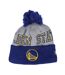 Mens Nba Tip Off 2013 Golden State Warriors Knitted Bobble Beanie Blue Grey Yellow New Era-1