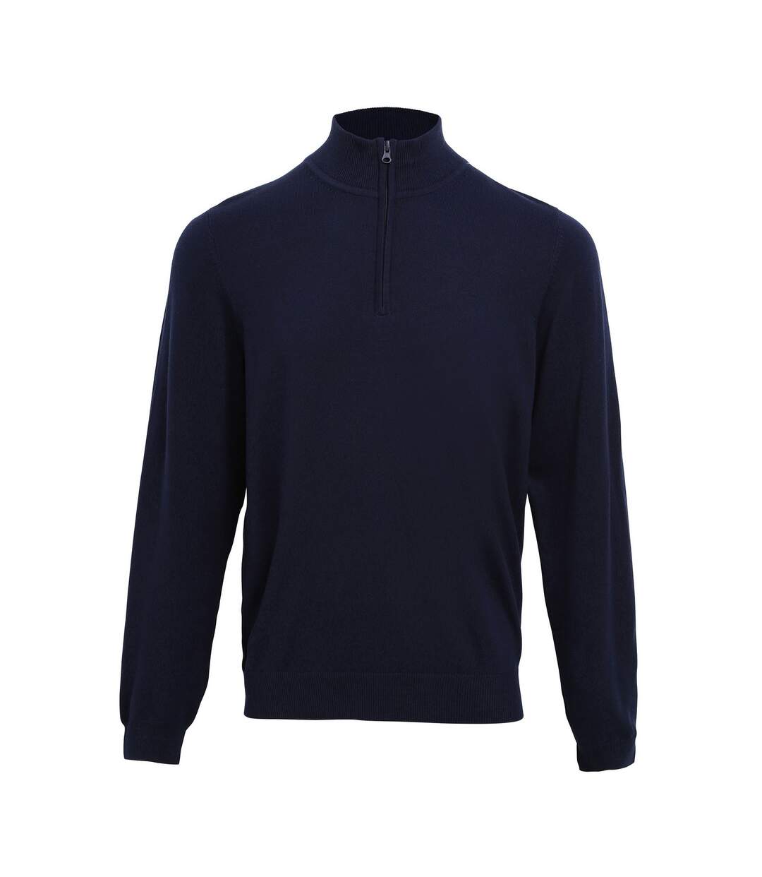 Mens Zip Neck Sweatshirt Navy Premier-1