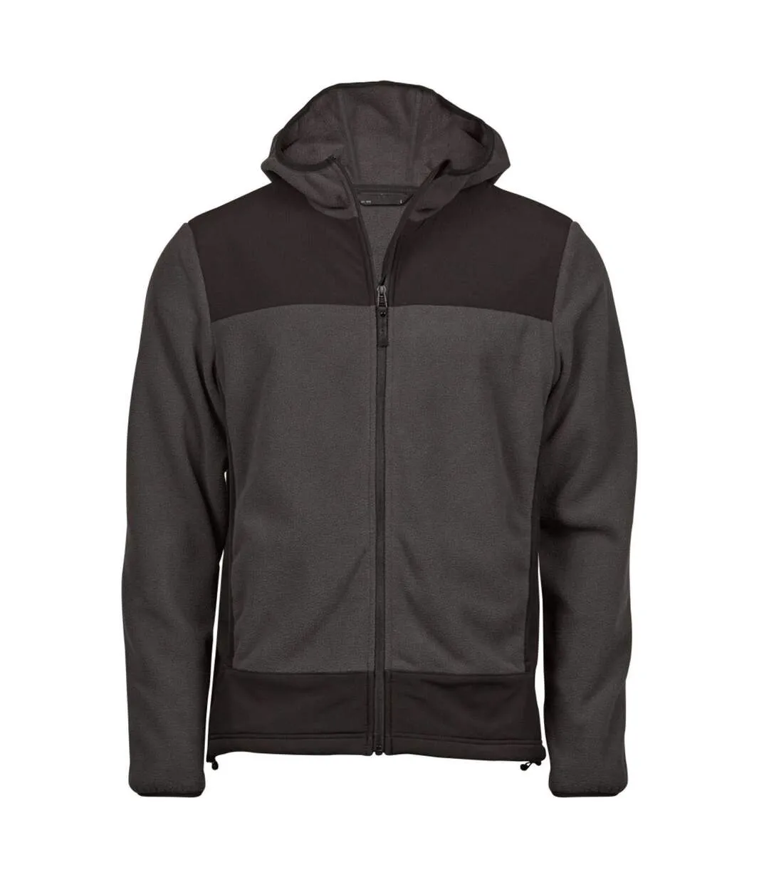 Mens Mountain Hooded Fleece Jacket Asphalt Black Tee Jays-1