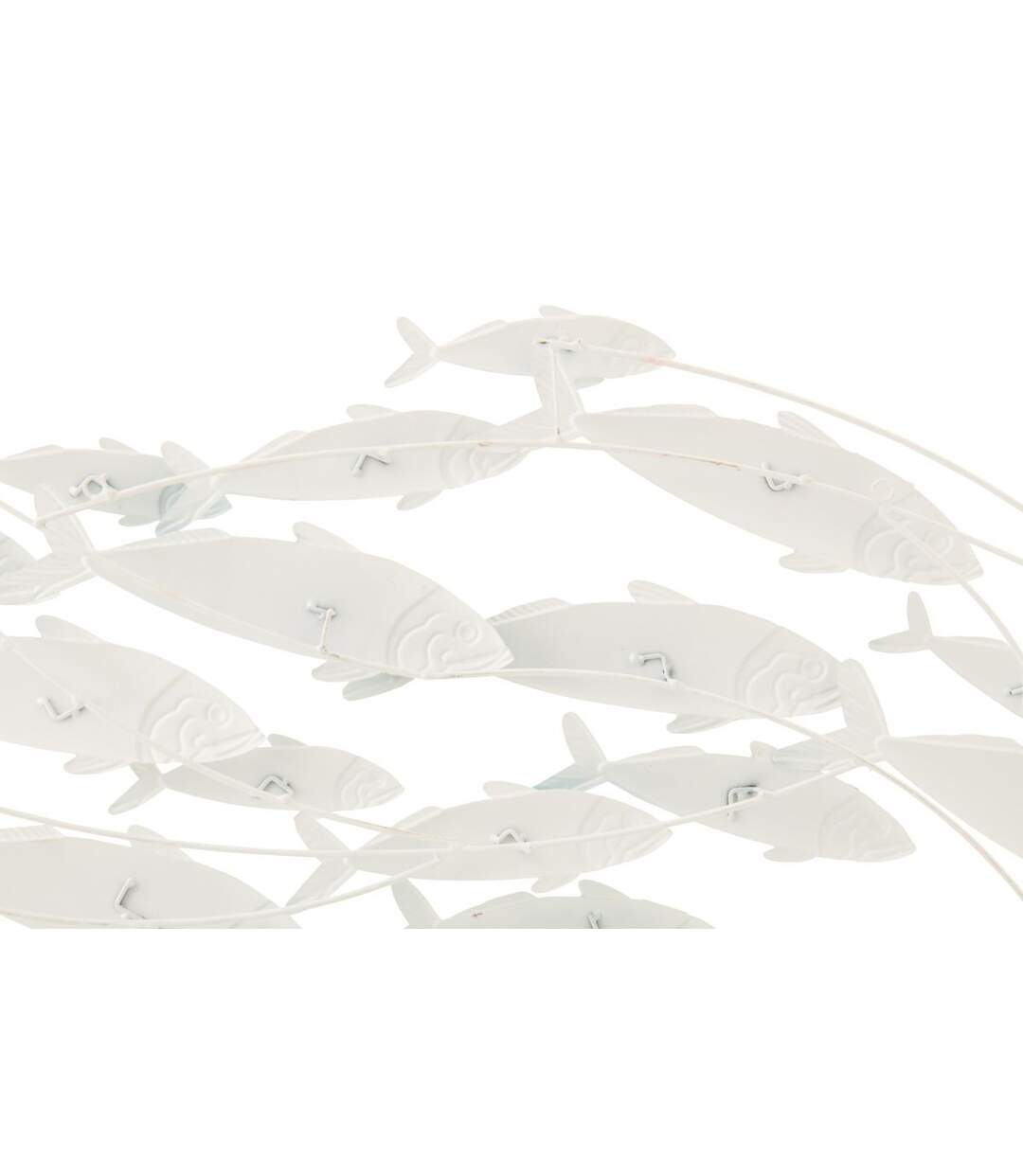 Déco Murale en Métal Groupe de poissons 111cm Bleu Clair-2