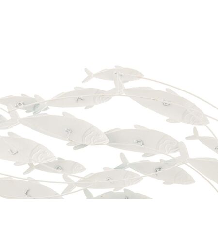 Déco Murale en Métal Groupe de poissons 111cm Bleu Clair