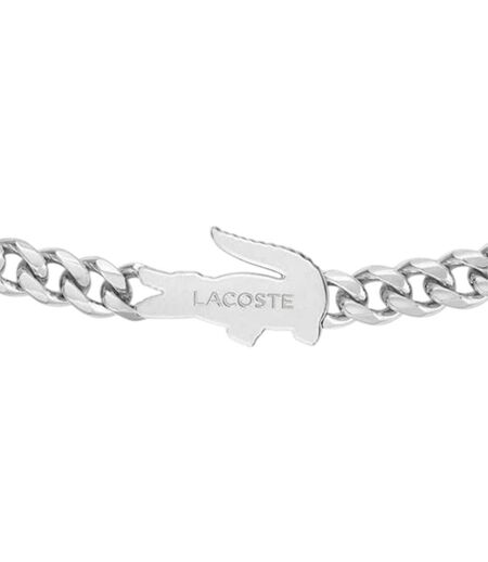 Mens Arthor Logo Bracelet One Size Silver Lacoste