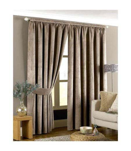 Imperial pencil pleat curtains 46x54 117x137cm taupe Riva Home