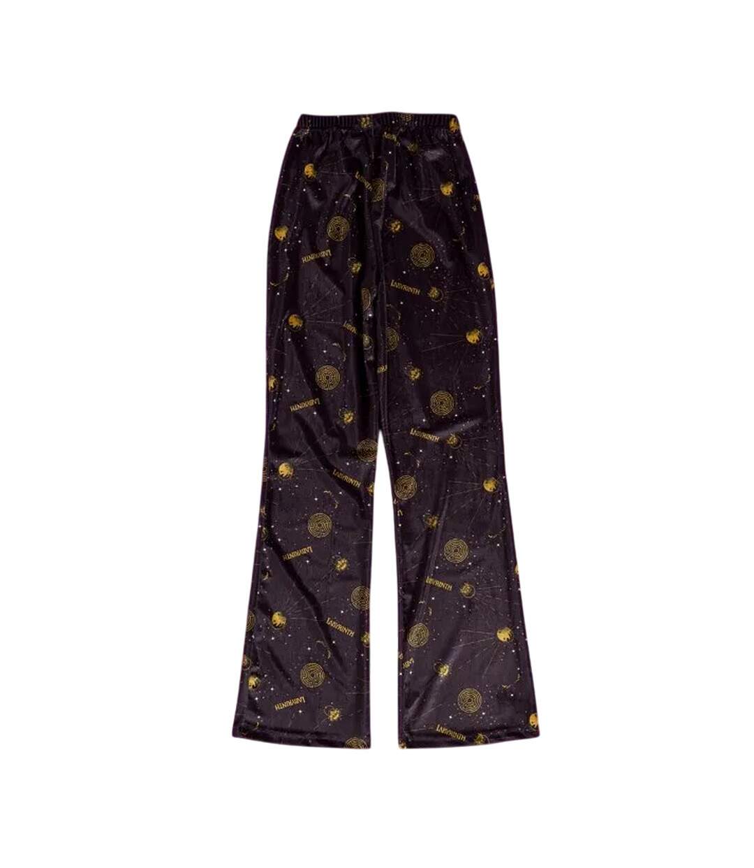 Pantalon Motif/style Céleste Femme Noir Jaune Or Labyrinth-3