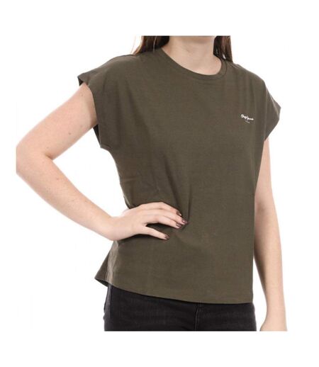 T-shirt kaki femme pepe jeans bloom0
