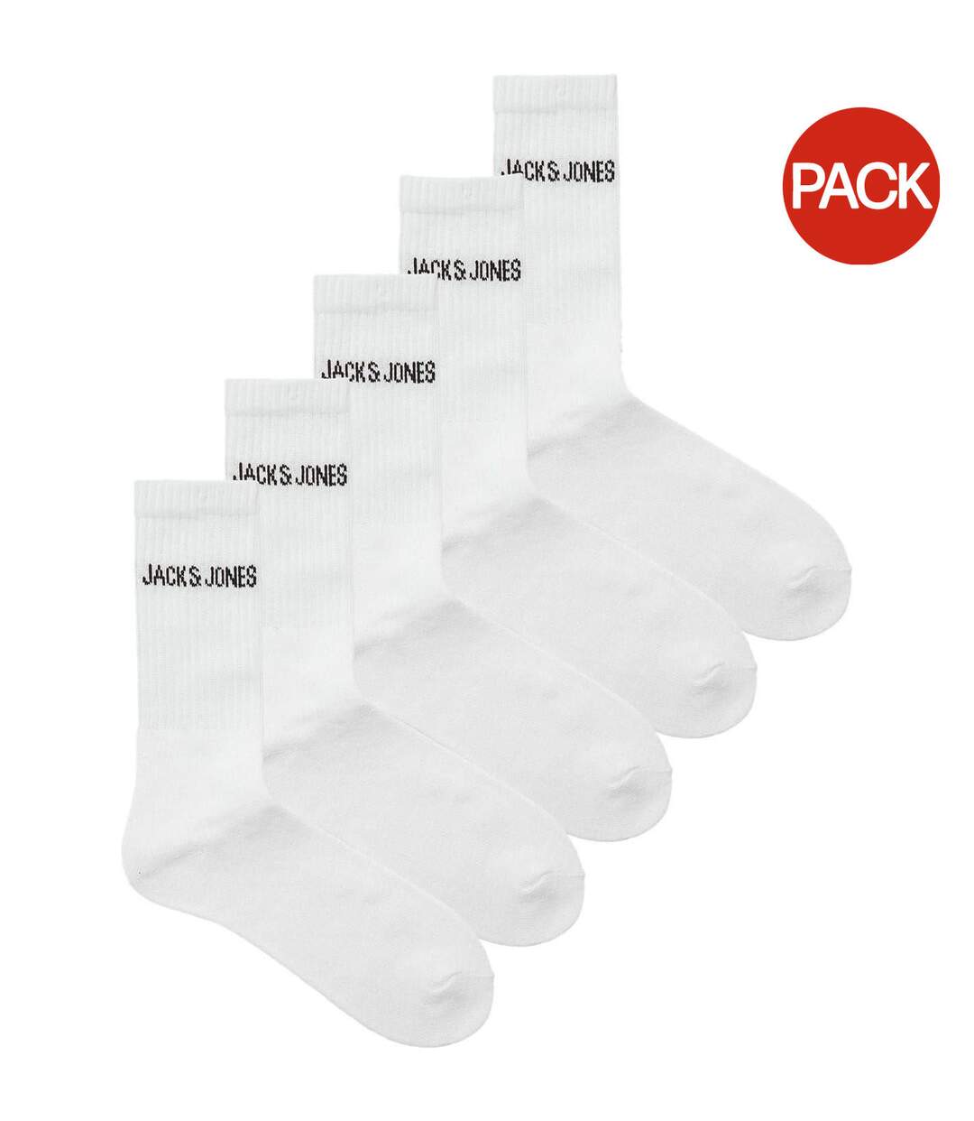 Lot De 5  Chaussettes Regen Homme Blanc Jack And Jones-1