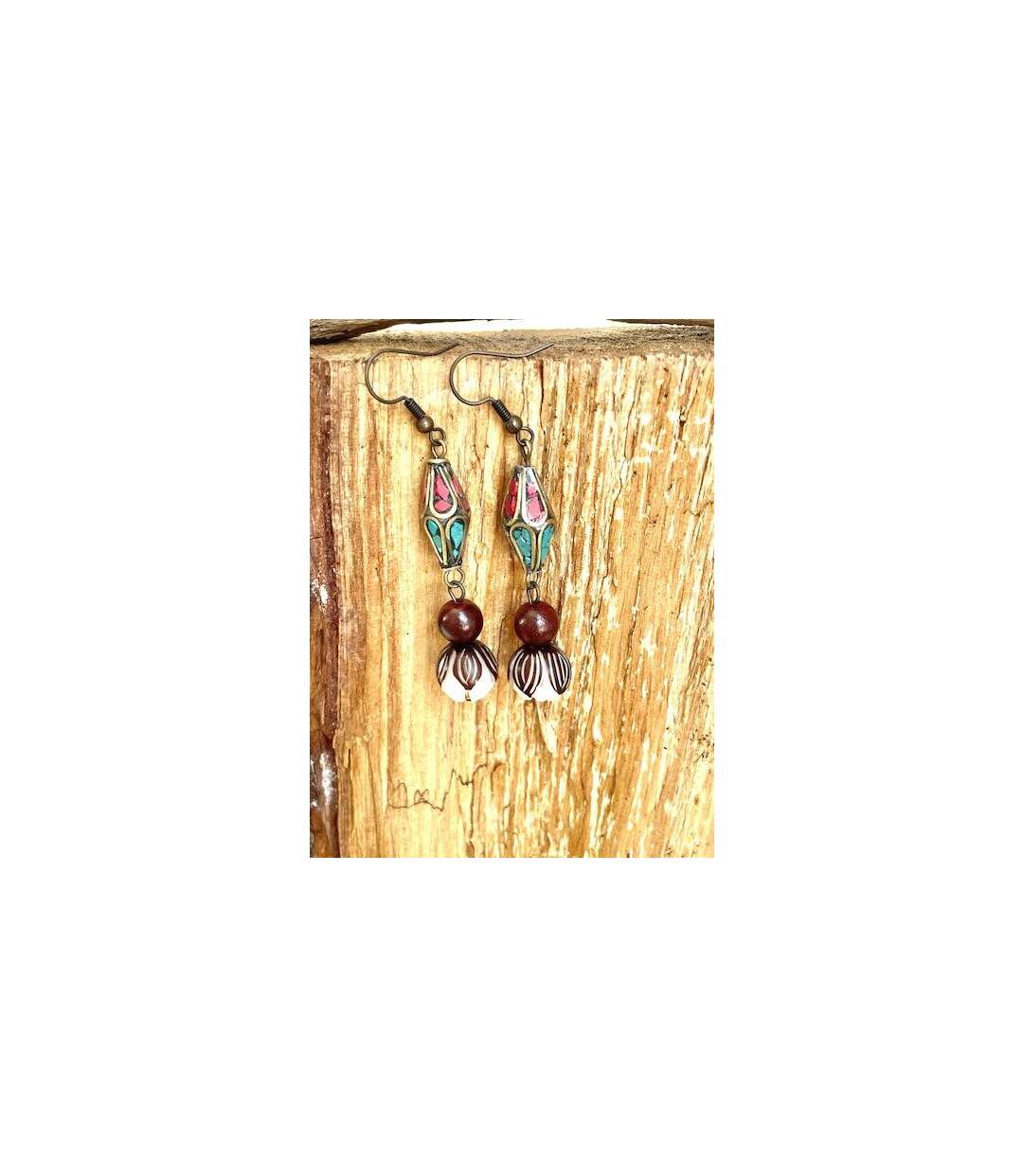 Boucles d'oreille ethniques en zinc