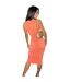 Robe Mi-longue Motif/style Ruché Femme Corail AX Paris-3